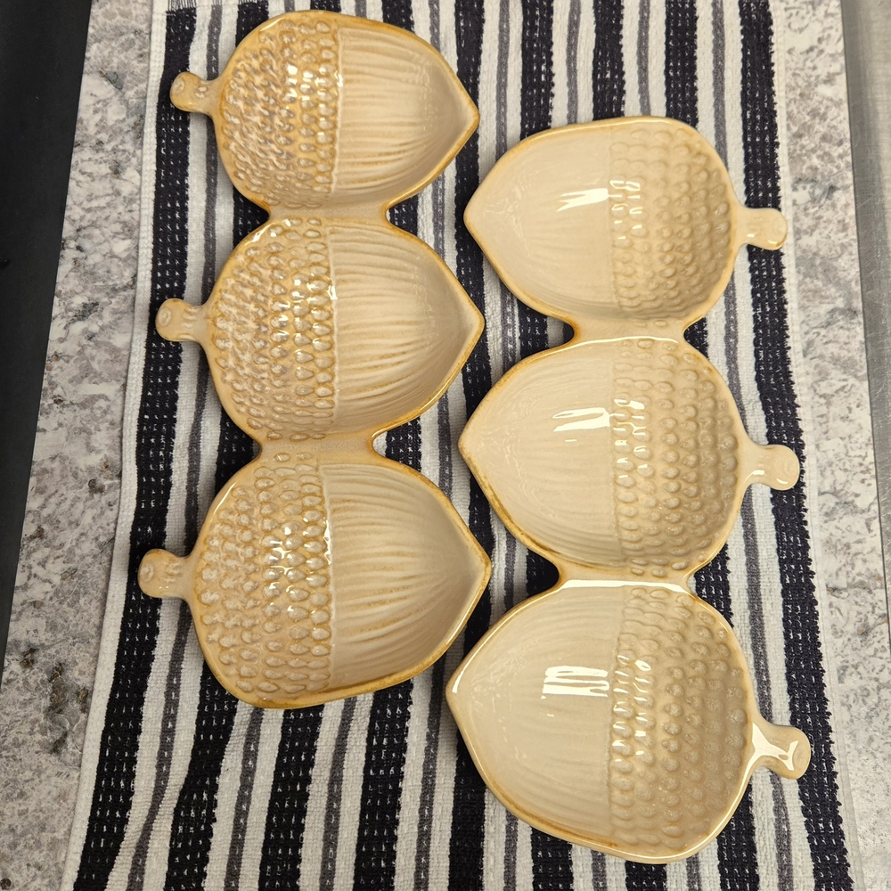 2 Boston International Ceramic Serving Dish 13” Bowl/Tray For Candy/Nuts